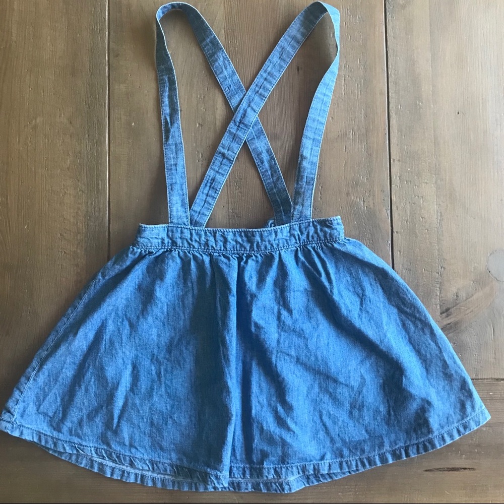 H&M denim skirt with straps girls 5-6Y